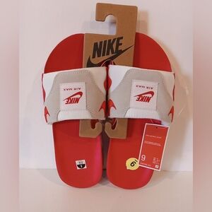 NWT Nike Air Max 1 Slide Slippers Flops White University Red DH0295-103 Mens